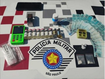 PM prende homem com drogas, dinheiro e anabolizantes proibidos em Adamantina