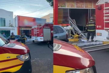 Vazamento de g�s provoca explos�o em loja de salgados em Teodoro Sampaio