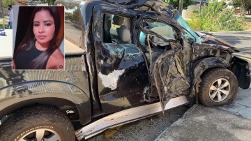 V�DEO: Motorista bate caminhonete em �rvore e mulher morre em Rio Preto