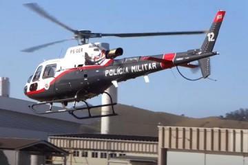 Helic�ptero �guia da Pol�cia Militar realiza voos em Osvaldo Cruz