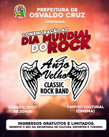 Secretaria de Cultura, Esportes e Turismo realiza comemorao ao Dia Mundial do Rock no sbado, 15/07