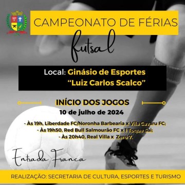 Osvaldo Cruz d� abertura hoje, 10, ao Campeonato de F�rias de Futsal