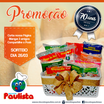 Biscoitos Paulista completa 70 em 2018 e incentiva consumidores por m�dias sociais
