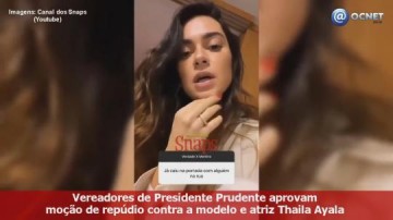 V�DEO: C�mara de Presidente Prudente aprova mo��o de rep�dio contra a atriz Thaila Ayala