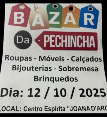 Centro Esp�rita Joana D'Arc faz Bazar da Pechincha no pr�ximo domingo