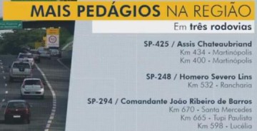 Regi�o deve ganhar seis novas pra�as de ped�gios com privatiza��es da regi�o