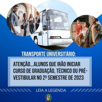 Ateno alunos: no esqueam de realizar o recadastramento para o transporte universitrio para o 2 semestre