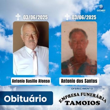 Portal Ocnet informa os falecimentos desta ter�a-feira (03/06/2025)