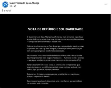 Tentativa de roubo em supermercado deixa funcion�rio ferido por tiro na Avenida Felipe Carmona