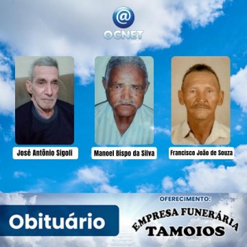 Portal Ocnet informa os falecimentos desta quarta-feira (04/09/2024)