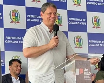 Governador Tarc�sio de Freitas inaugura policl�nica em Osvaldo Cruz