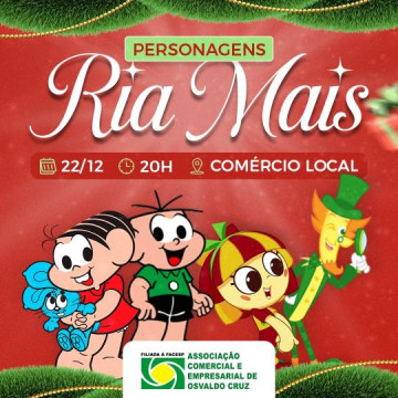 Turma da M�nica anima a noite no com�rcio de Osvaldo Cruz nesta segunda-feira