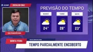 V�DEO: Osvaldo Cruz tem quinta-feira (5) de c�u encoberto