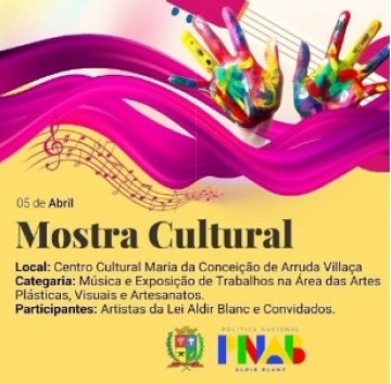 Secretaria de Cultura, Esportes e Turismo realiza "Mostra Cultural" da Lei Aldir Blanc neste s�bado em Osvaldo Cruz