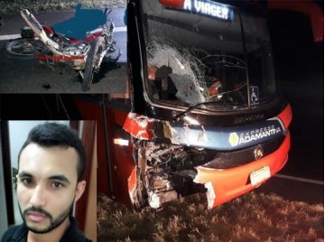 Motociclista morre em acidente com �nibus do Expresso Adamantina na SP-294 em Hercul�ndia