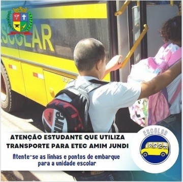 Prefeitura alerta alunos da Etec Amim Jundi para hor�rios e locais do transporte escolar