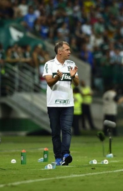 Eduardo Baptista comanda o Palmeiras diante de torcida dividida na arena (Foto: Marcos Ribolli)