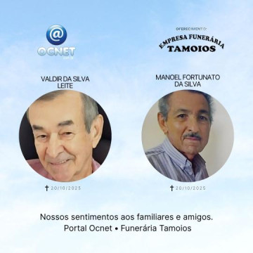 Portal Ocnet informa os falecimentos desta segunda-feira (20)