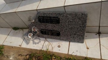 V�ndalos voltam a destruir t�mulos no cemit�rio de Osvaldo Cruz