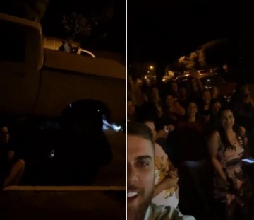 Pneu de caminhonete do sertanejo Z� Neto estoura e conserto vira 'show surpresa' no interior de SP