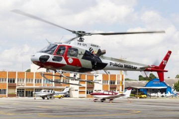 Helic�ptero �guia da Pol�cia Militar ajuda em duas pris�es em Osvaldo Cruz