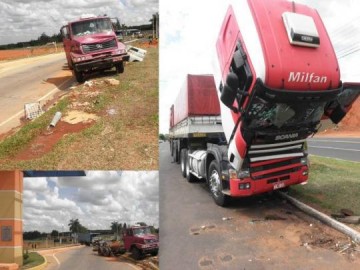 Caminh�o anda �sozinho� e causa acidente e danos