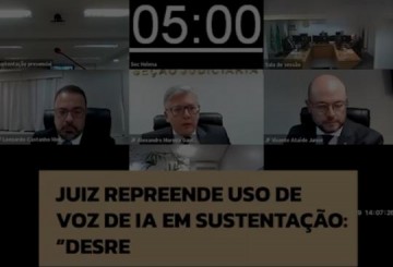 V�DEO: Ju�zes repreendem advogado que usou voz de IA em sustenta��o oral