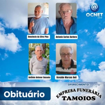 Portal Ocnet informa os falecimentos desta ter�a-feira (23/04/2024)