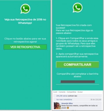 Mensagem falsa chega a 300 mil usurios prometendo 'retrospectiva' no WhatsApp
